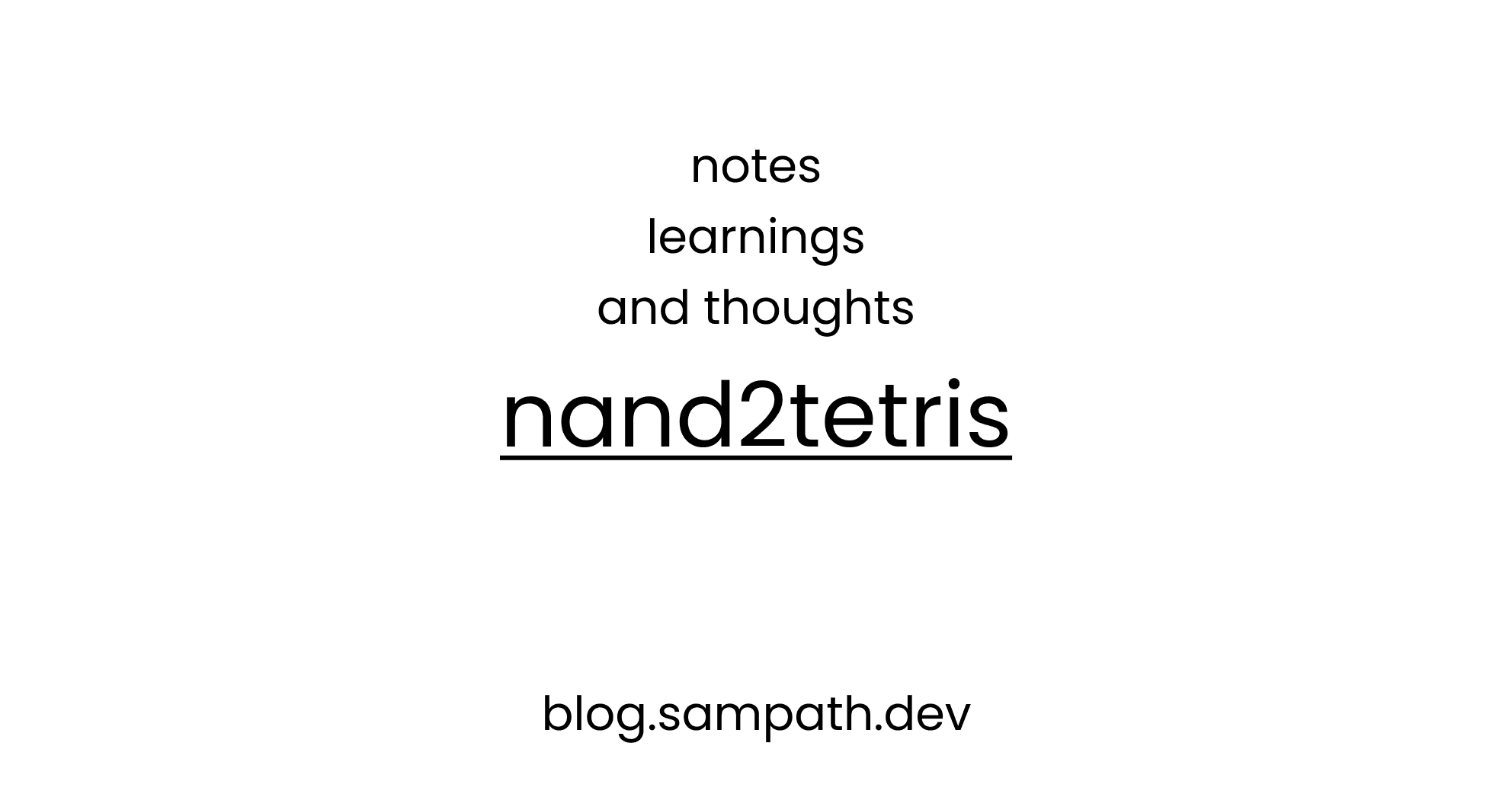 Learnings from Nand2Tetris