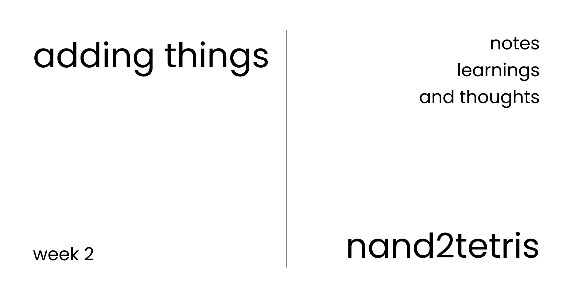 Adding Things - Nand2Tetris